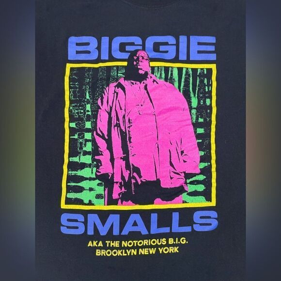 The Notorious BIG Biggie Smalls Graphic T-shirt Men XL Black Short Sleeve Music - Picture 2 of 5